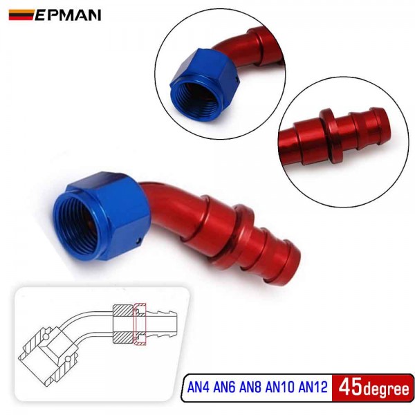TANSKY AN4 AN6 AN8 AN10 AN12 Fuel Hose End PushOn Male Fitting
